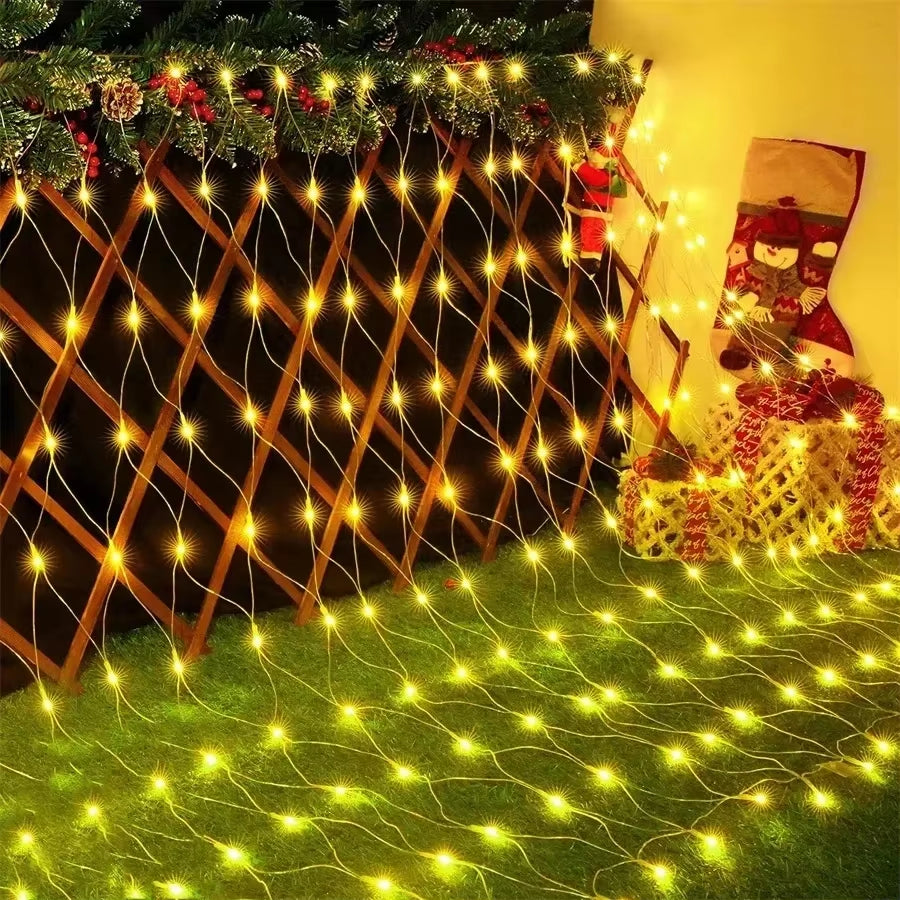 Illuminate Your Holidays with Our Elegant LED Christmas Net Lights – Ideal for Gardens, Events, and Festive Decorations